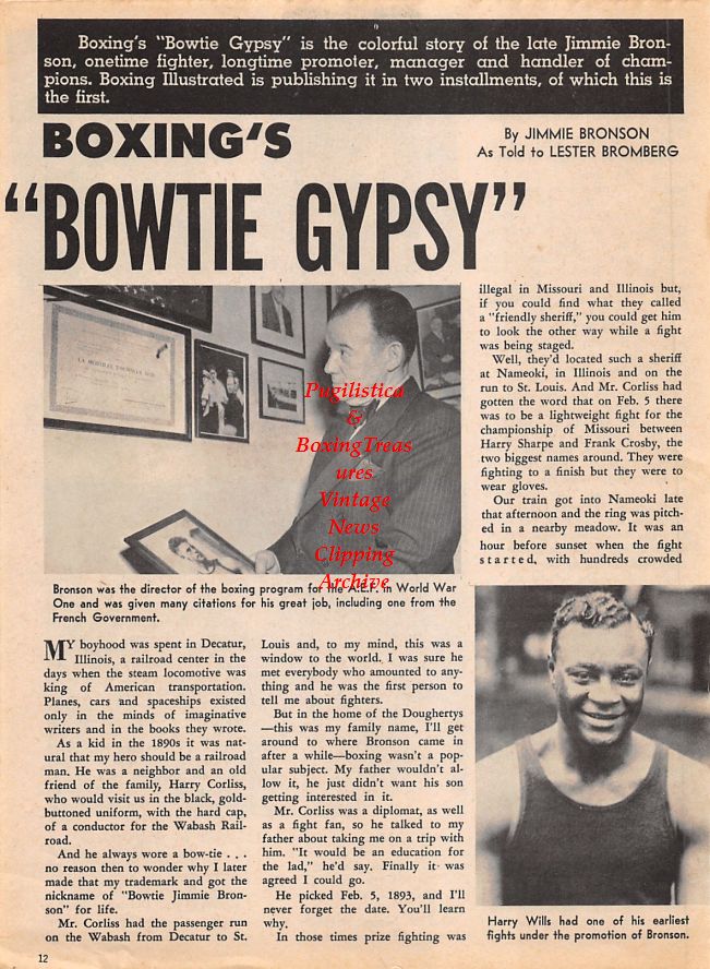 Boxing News Clipping #1414 - Jimmie Bronson, Harry Wills, Emile Griffith