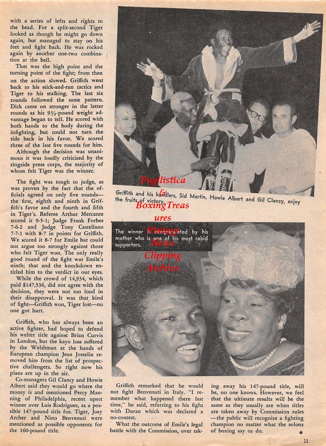 Boxing News Clipping #1414 - Jimmie Bronson, Harry Wills, Emile Griffith