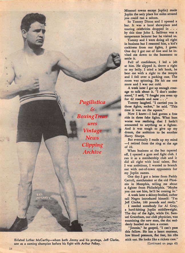 Boxing News Clipping #1415 - Luther McCarty, Jess Willard