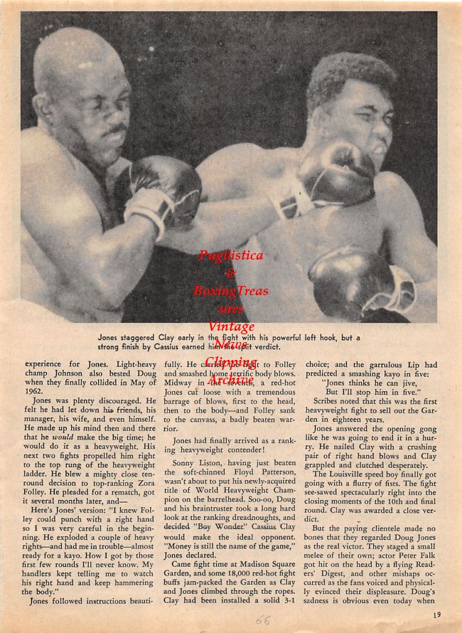 Boxing News Clipping #1418 - Doug Jones vs. Archie McBride and Muhammad Ali