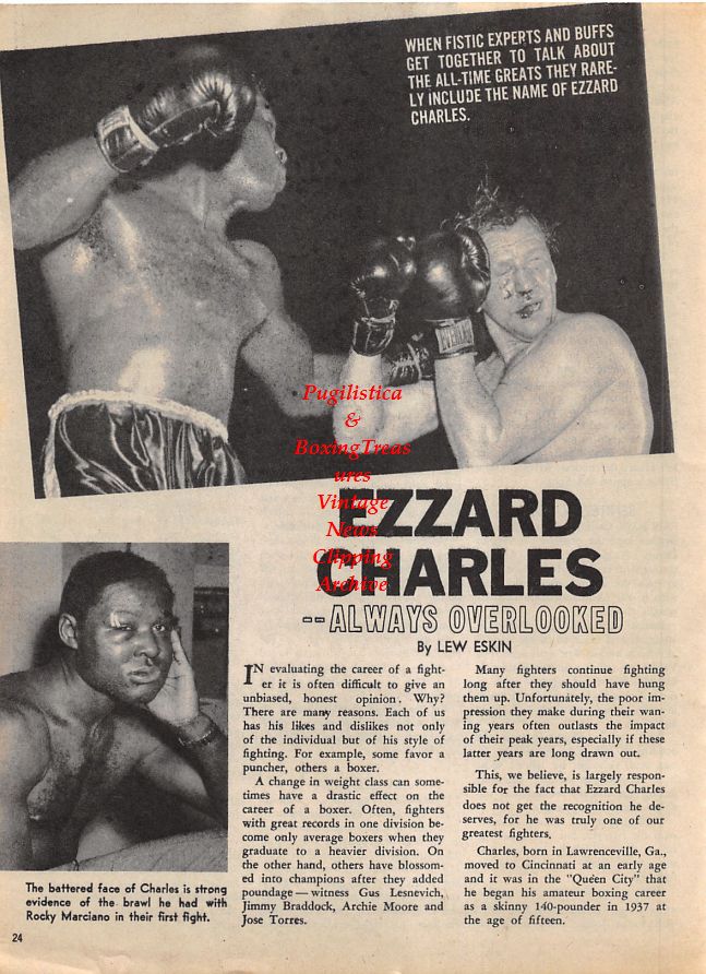 Boxing News Clipping #1420 - Ezzard Charles, Cleveland Williams vs. Sonny Moore