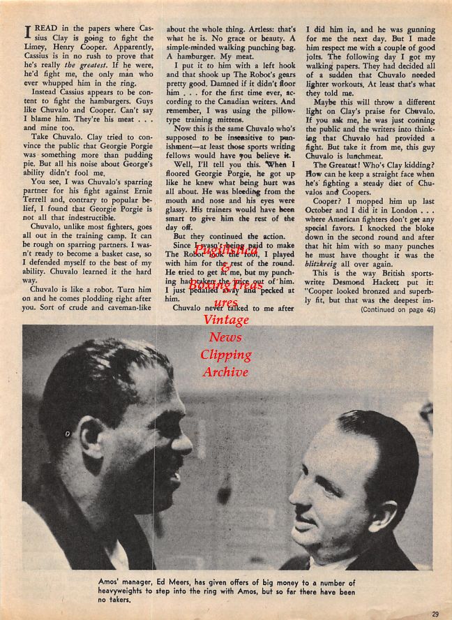 Boxing News Clipping #1423 - Amos Johnson and Ed Meers