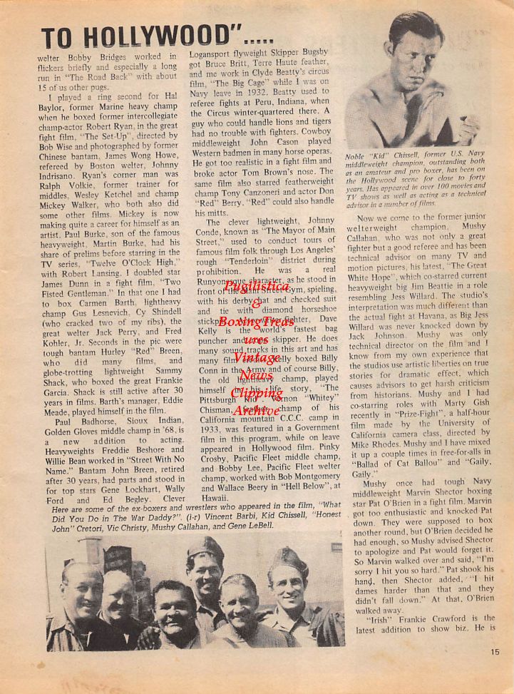 Boxing News Clipping #143 - Noble "Kid" Chissell In Hollywood