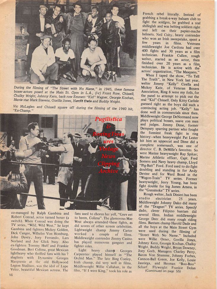 Boxing News Clipping #143 - Noble "Kid" Chissell In Hollywood