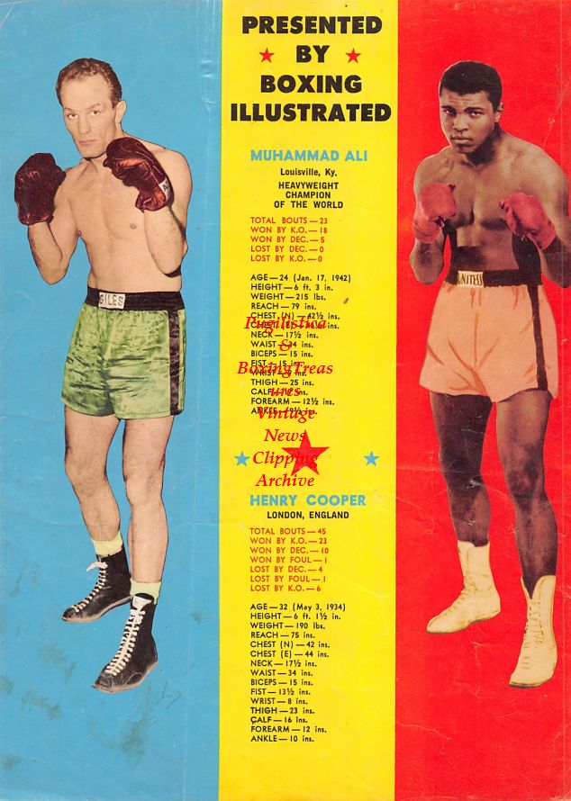 Boxing News Clipping #1433 - Paul Pender, Muhammad Ali vs. Henry Cooper