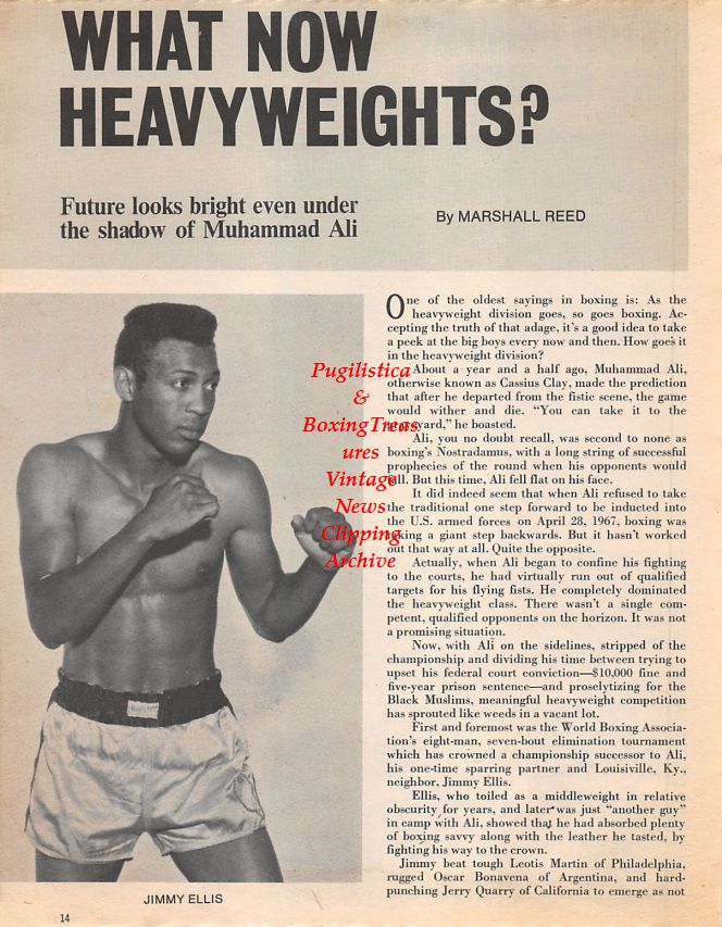 Boxing News Clipping #1438 - Jimmy Ellis, Sonny Liston vs. Billy Joiner