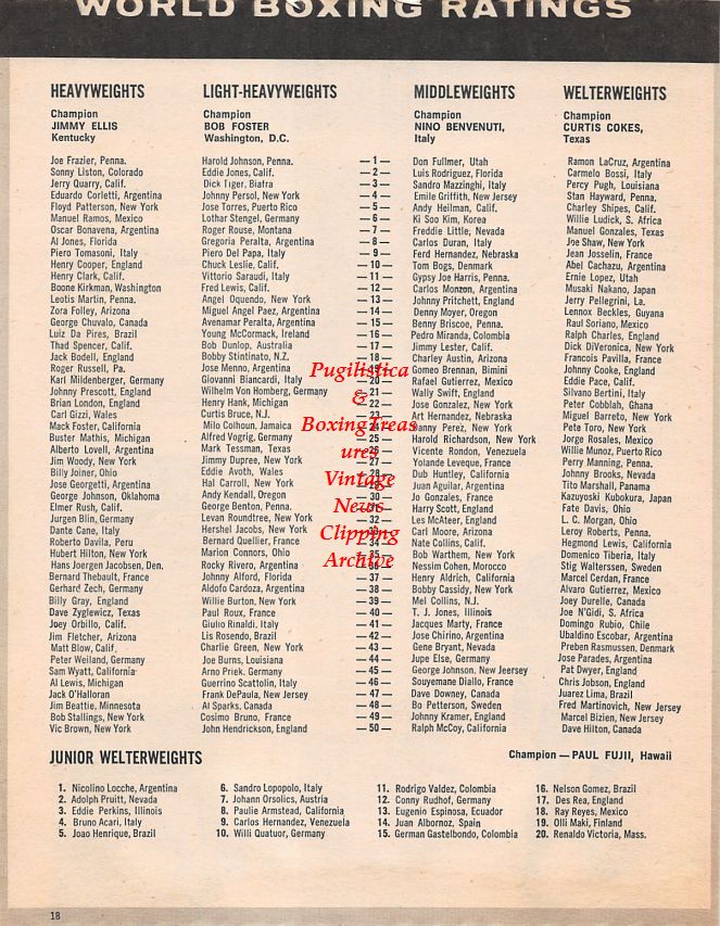 Boxing News Clipping #1440 - Julio Mandell, Al Franklin, Dickie Owens, Jimmy Bell