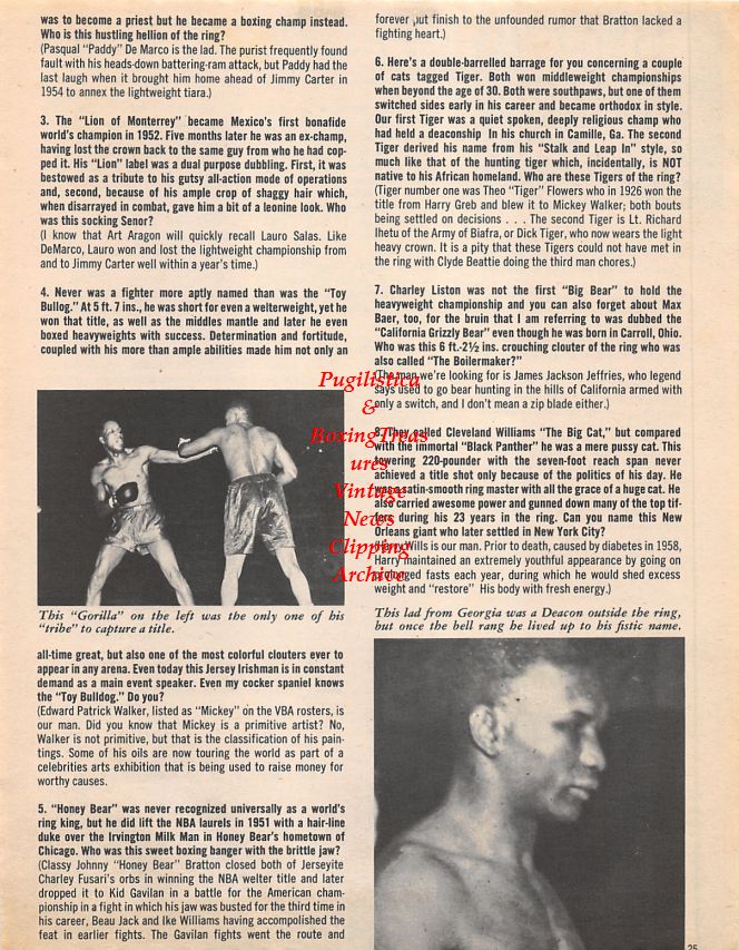 Boxing News Clipping #1444 - Gorilla Jones, Tiger Flowers