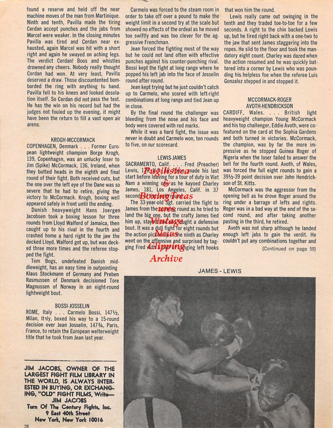 Boxing News Clipping #1445 - Ernie Lopez vs. Gabe Terronez, Roy Wallace vs. Joe Burns, Fred Preacher Lewis vs. Charley James
