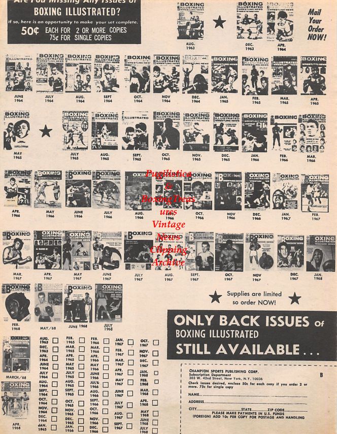 Boxing News Clipping #1453 - Rex Martin vs. Art McCarthy, Dave Walsh, Rex Martin, Terry Hayward, Ralph Osmond, Albert Summerville, Wally Goulding, Harold Hussey, Aubrey Cull and Kieth Billard