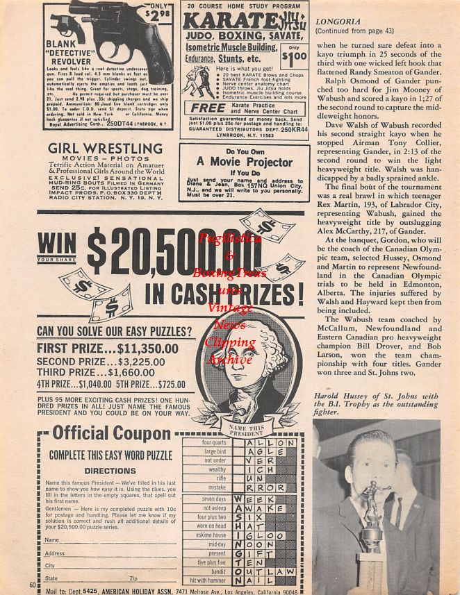 Boxing News Clipping #1459 - Harold Hussey
