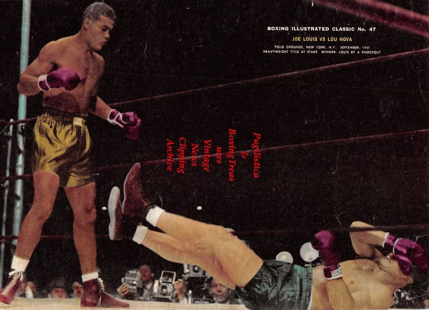 Boxing News Clipping #1461 - Joe Louis vs. Lou Nova pin-up, Carlos Ortiz vs. Johnny Bizzarro, Oscar Bonavena, Walter McGowan