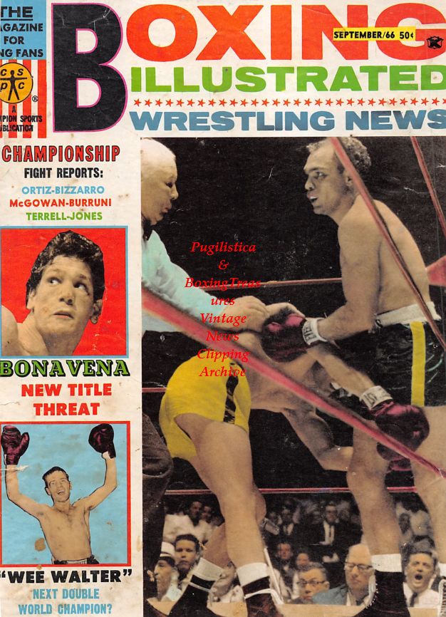 Boxing News Clipping #1461 - Joe Louis vs. Lou Nova pin-up, Carlos Ortiz vs. Johnny Bizzarro, Oscar Bonavena, Walter McGowan