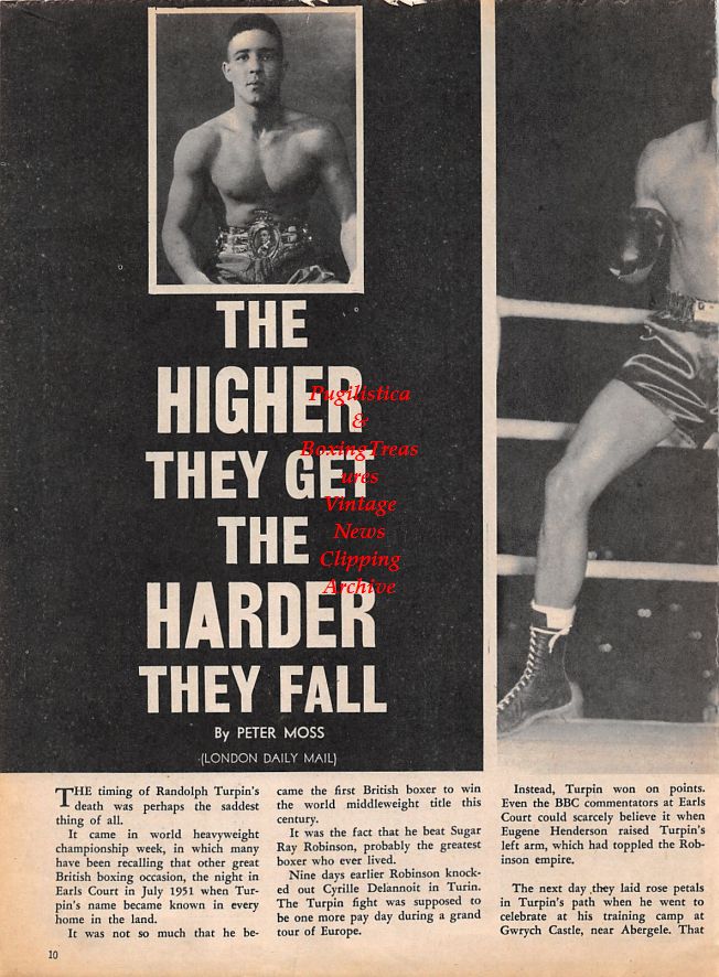 Boxing News Clipping #1463 - Carlos Ortiz, Randy Turpin, Cindy Petrouski