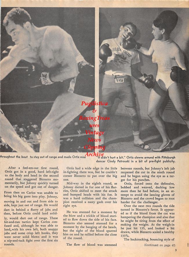 Boxing News Clipping #1463 - Carlos Ortiz, Randy Turpin, Cindy Petrouski
