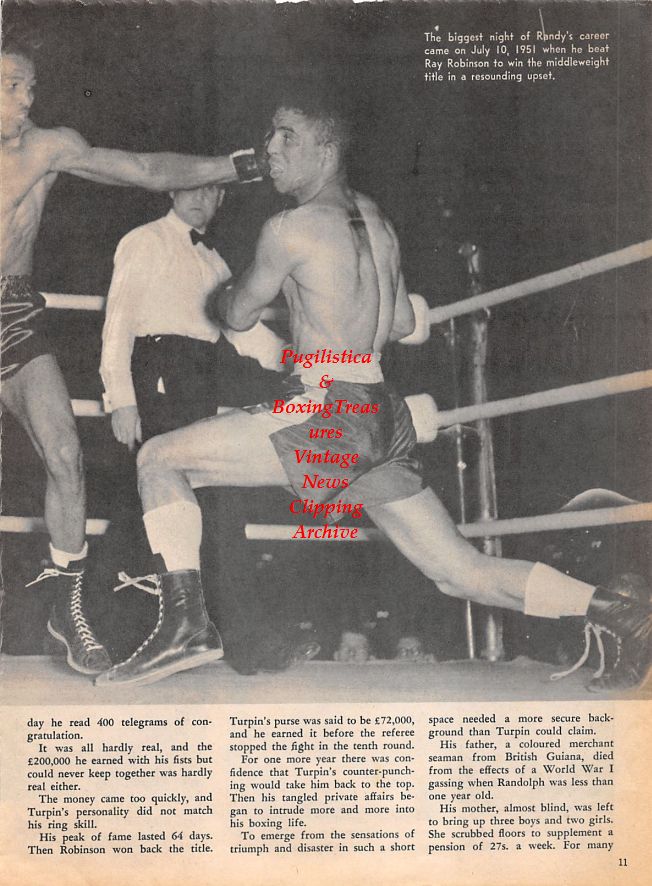 Boxing News Clipping #1464 - Randolph Turpin, Sugar Ray Robinson