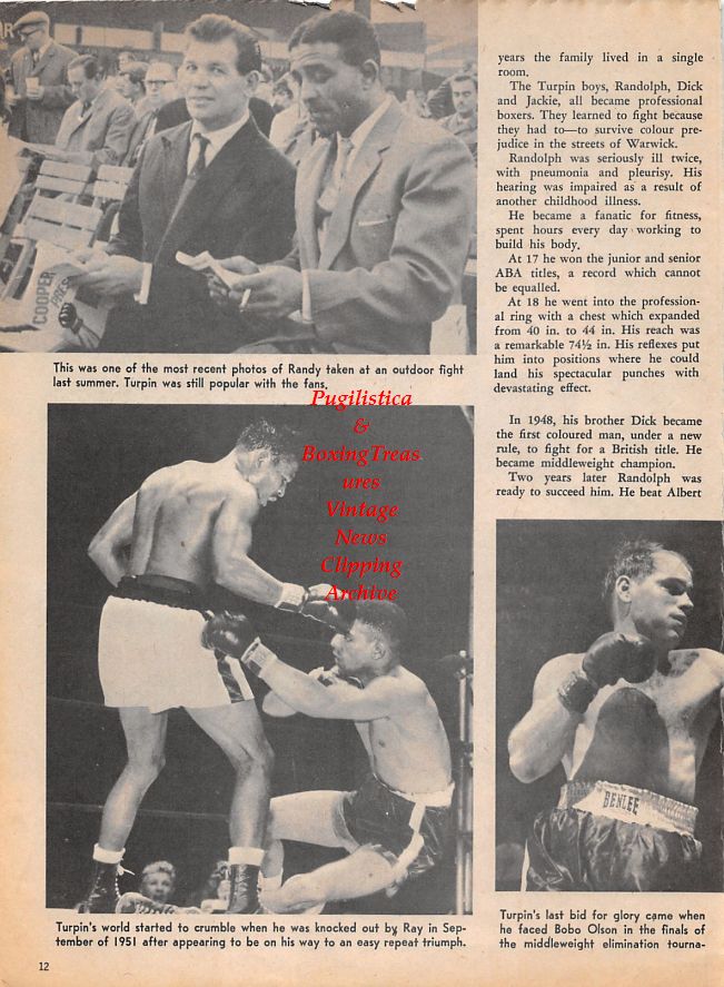 Boxing News Clipping #1464 - Randolph Turpin, Sugar Ray Robinson