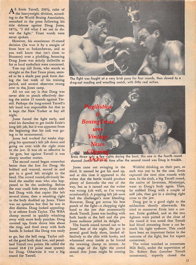 Boxing News Clipping #1467 - Ernie Terrell vs. Doug Jones