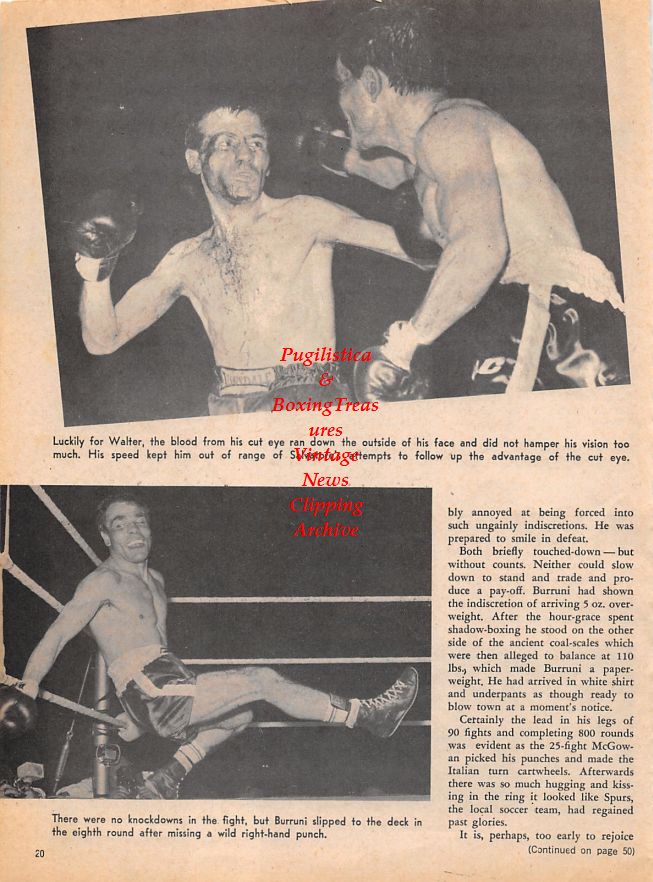 Boxing News Clipping #1468 - Walter McGowan vs. Salvatore Burruni
