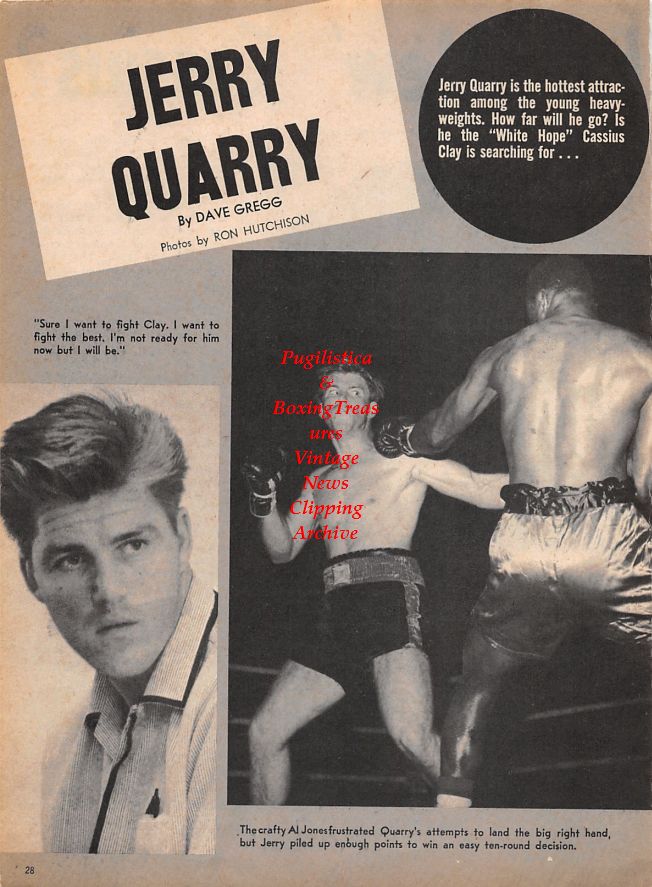 Boxing News Clipping #1472 - Jerry Quarry, Al Jones, Muhammad Ali