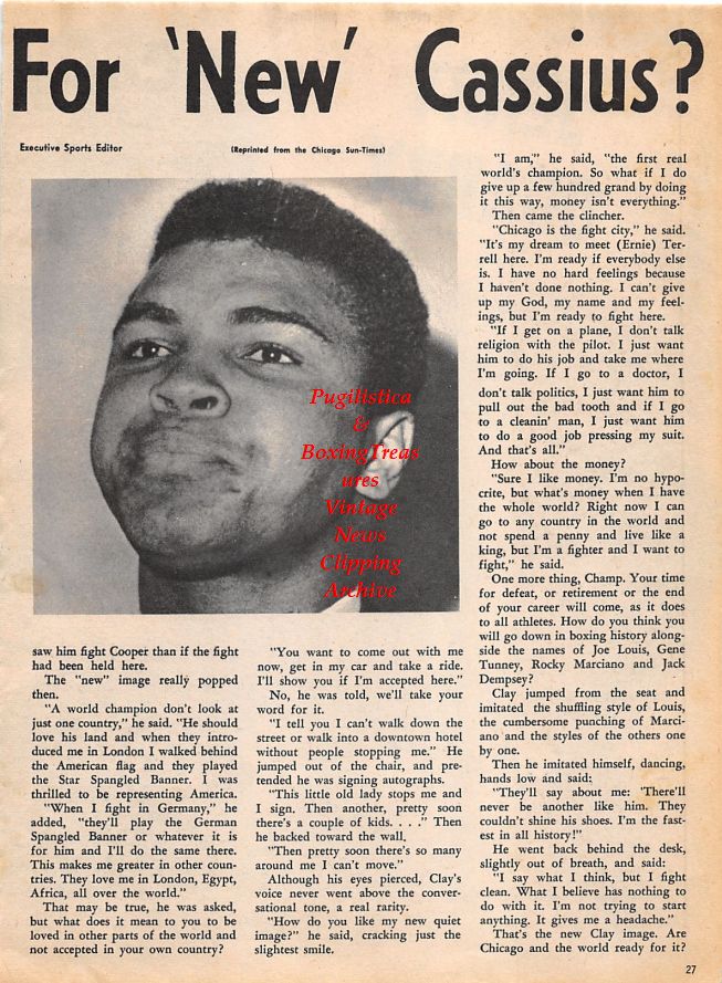 Boxing News Clipping #1472 - Jerry Quarry, Al Jones, Muhammad Ali