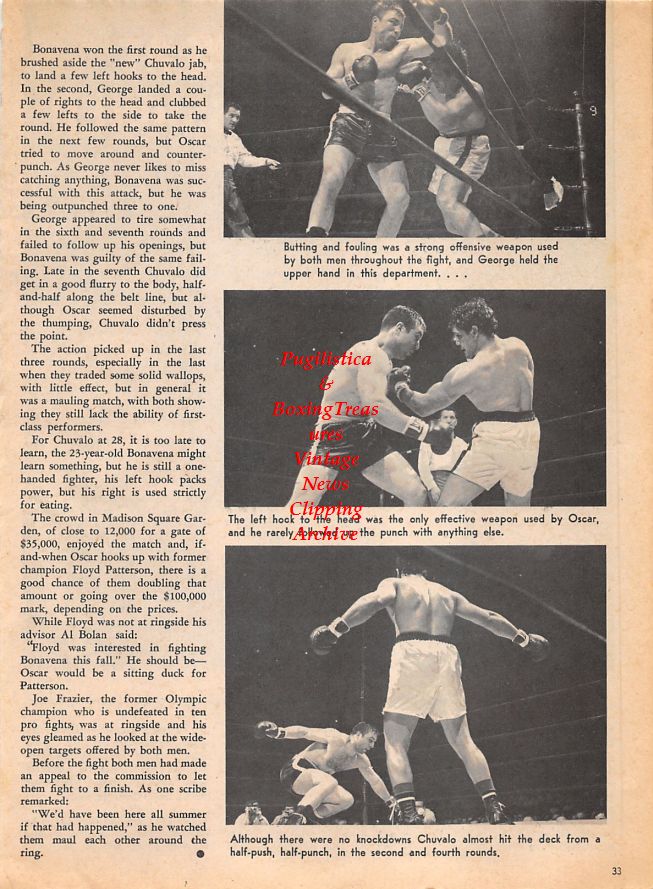 Boxing News Clipping #1475 - George Chuvalo vs. Oscar Bonavena, Frankie Goodman, Muhammad Ali