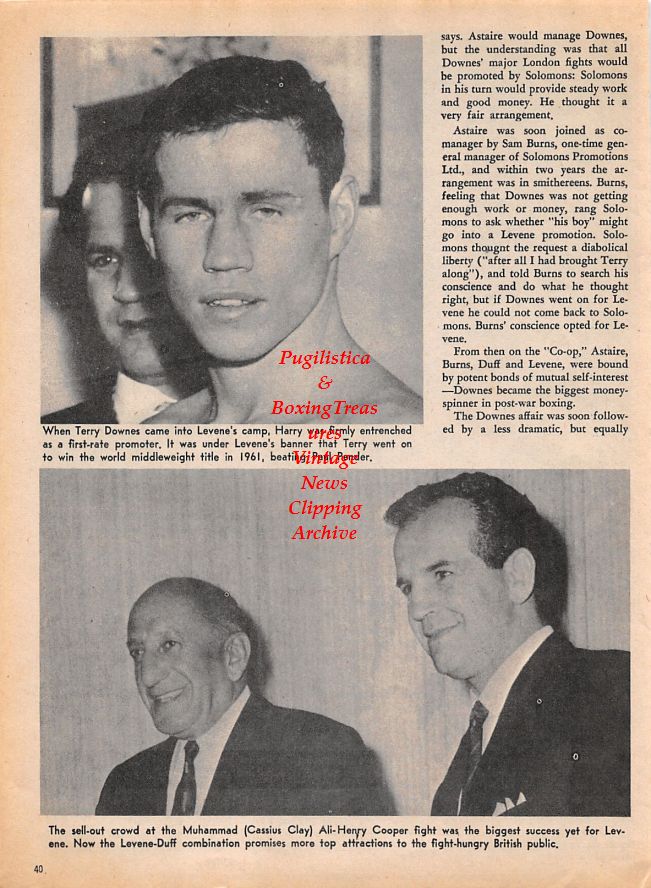 Boxing News Clipping #1478 - Terry Downes, Harry Levene, Mickey Duff, Jimmy Carter vs. Ike Williams