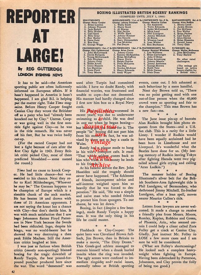 Boxing News Clipping #1479 - Muhammad Ali and Henry Cooper