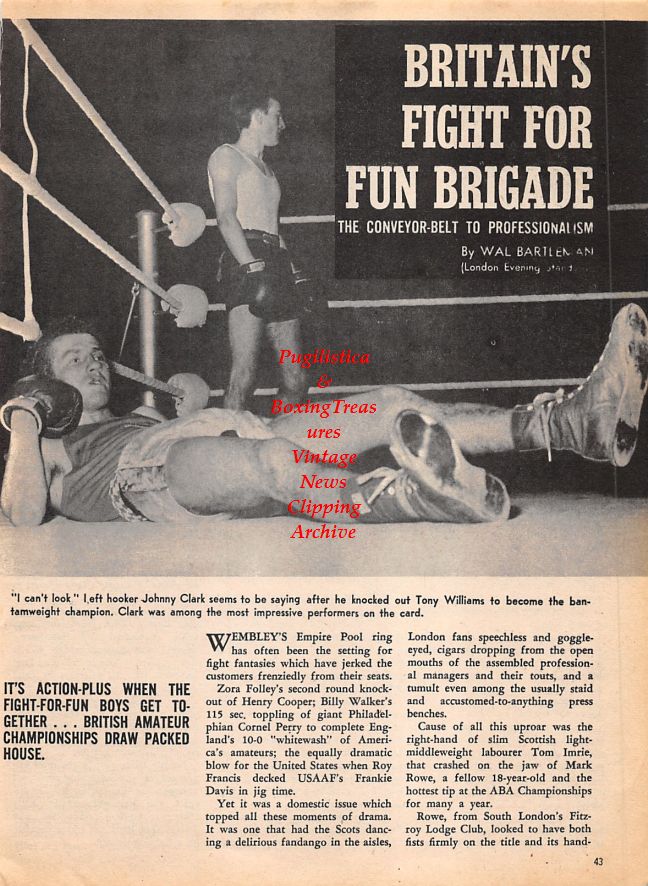 Boxing News Clipping #1480 - Johnny Clark vs. Tony Williams, Tom Imrie