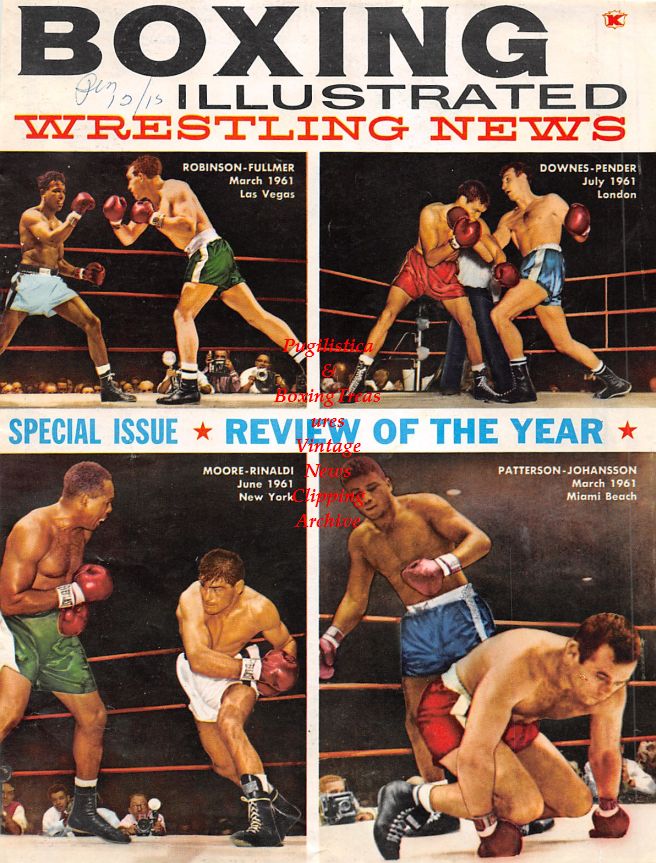 Boxing News Clipping #1487 - Battling Siki pin-up, Sugar Ray Robinson vs. Gene Fullmer, Terry Downes vs. Paul Pender, Archie Moore vs. Giulio Rinaldi, Ingemar Johansson vs. Floyd Patterson