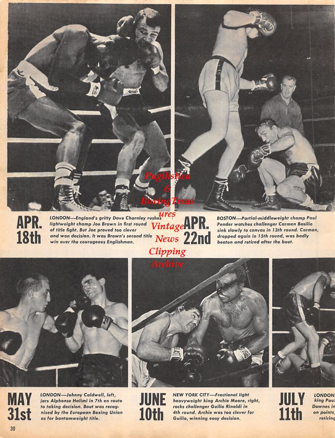 Boxing News Clipping #1495 - Dave Charnley vs. Joe Brown, Johnny Caldwell vs. Alphonse Halimi, Archie Moore, Giulio Rinaldi, Chic Calderwood, Von Clay, Sonny Liston, Howard King, Emile Griffith, Benny Kid Paret, Davey Moore, Danny Valdez and more