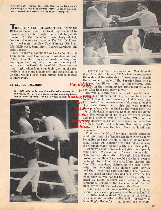 Boxing News Clipping #1499 - Max Baer vs. Max Schmeling