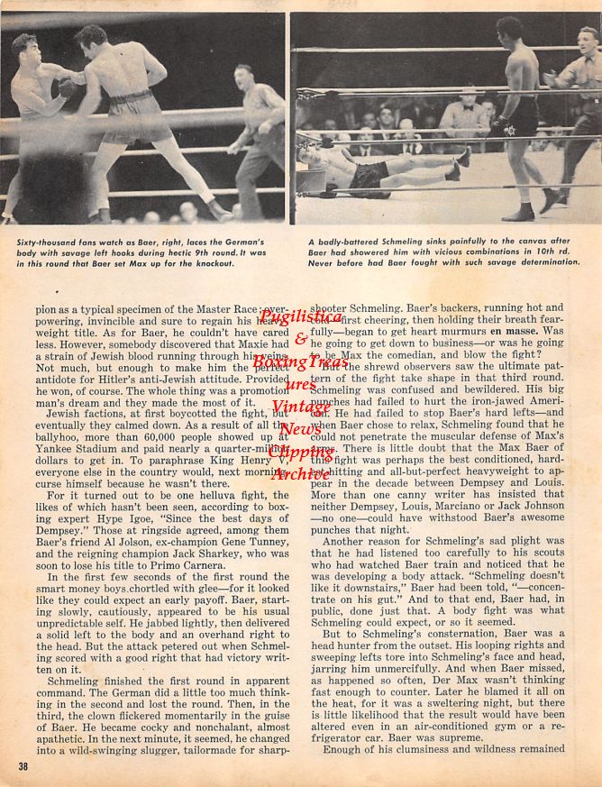 Boxing News Clipping #1499 - Max Baer vs. Max Schmeling