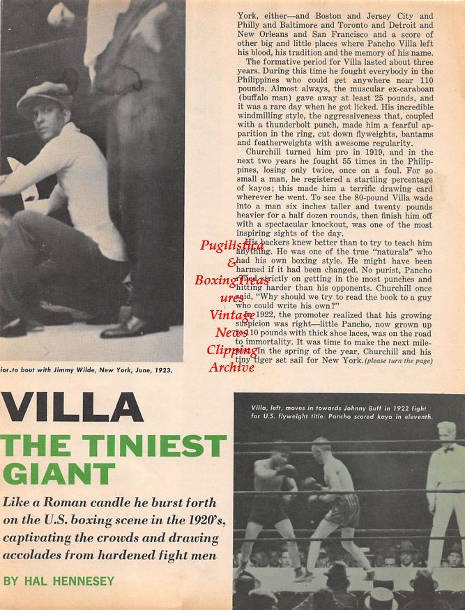 Boxing News Clipping #1501 - Pancho Villa vs. Johnny Buff and Jimmy McLarnin