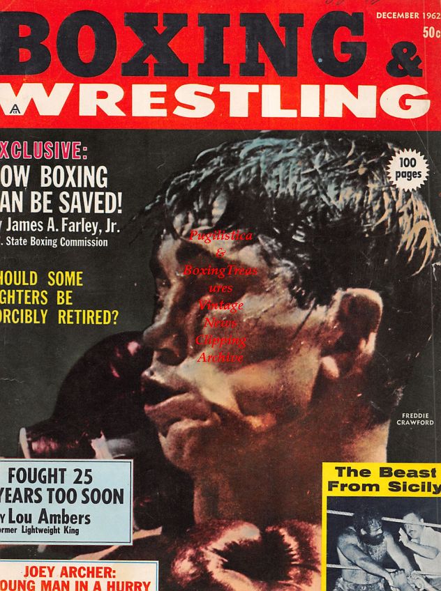 Boxing News Clipping #1504 - Freddie Crawford, wrestlers Judy Glover and Barbara Baker
