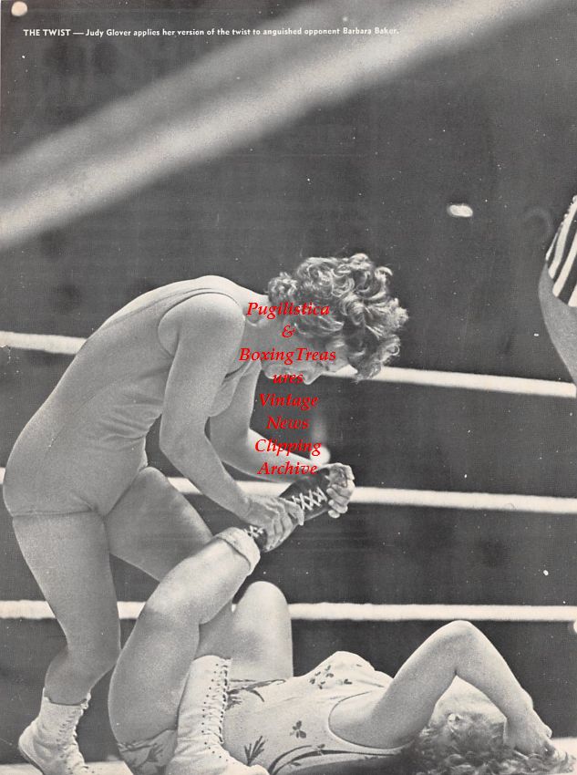 Boxing News Clipping #1504 - Freddie Crawford, wrestlers Judy Glover and Barbara Baker