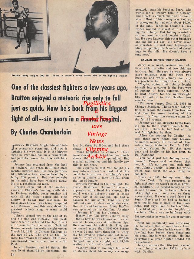 Boxing News Clipping #1506 - Johnny Bratton