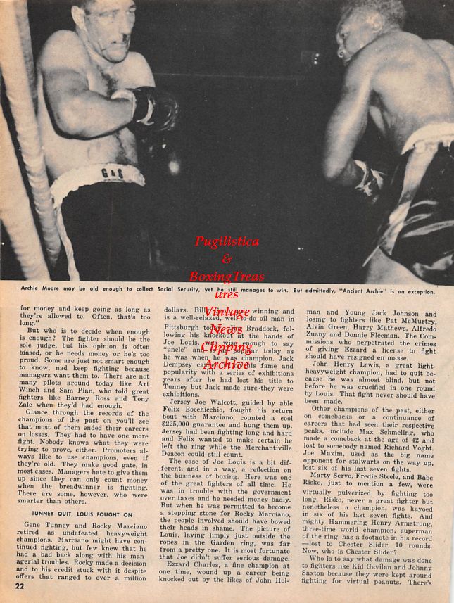 Boxing News Clipping #1509 - Archie Moore, Rocky Marciano