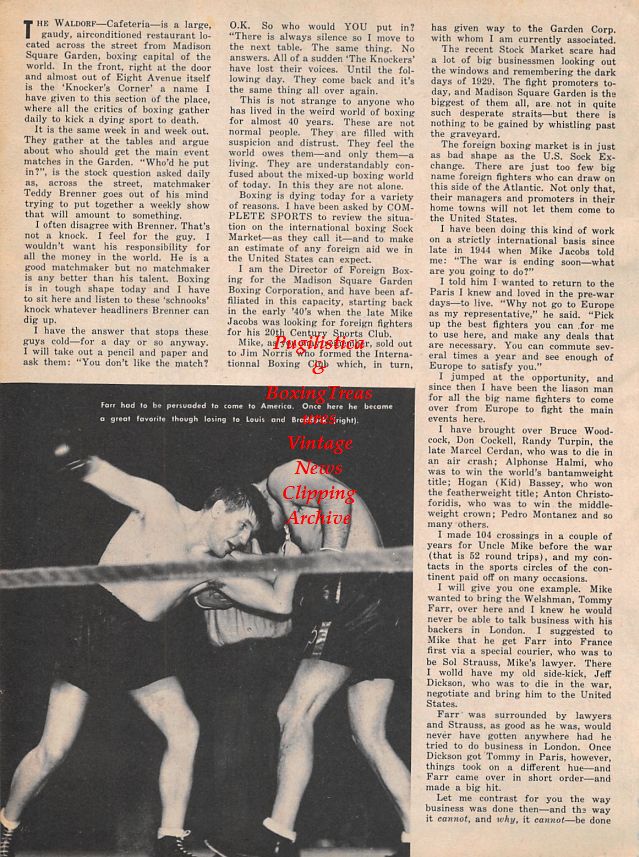 Boxing News Clipping #1511 - Tommy Farr vs. Jim Braddock