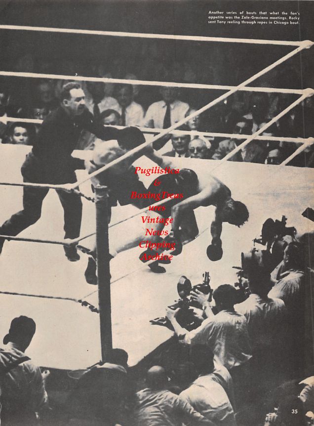 Boxing News Clipping #1513 - Joey Archer, Tony Zale vs. Rocky Graziano