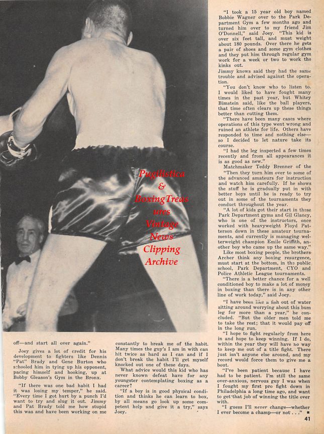 Boxing News Clipping #1516 - Lou Ambers vs. Henry Armstrong, Joey Archer