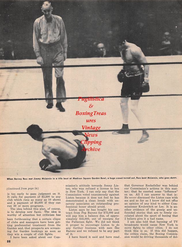 Boxing News Clipping #1525 - Barney Ross vs. Jimmy McLarnin