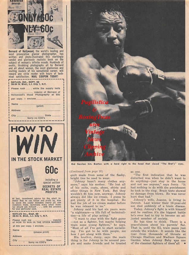 Boxing News Clipping #1528 - Kid Gavilan vs. Johnny Bratton