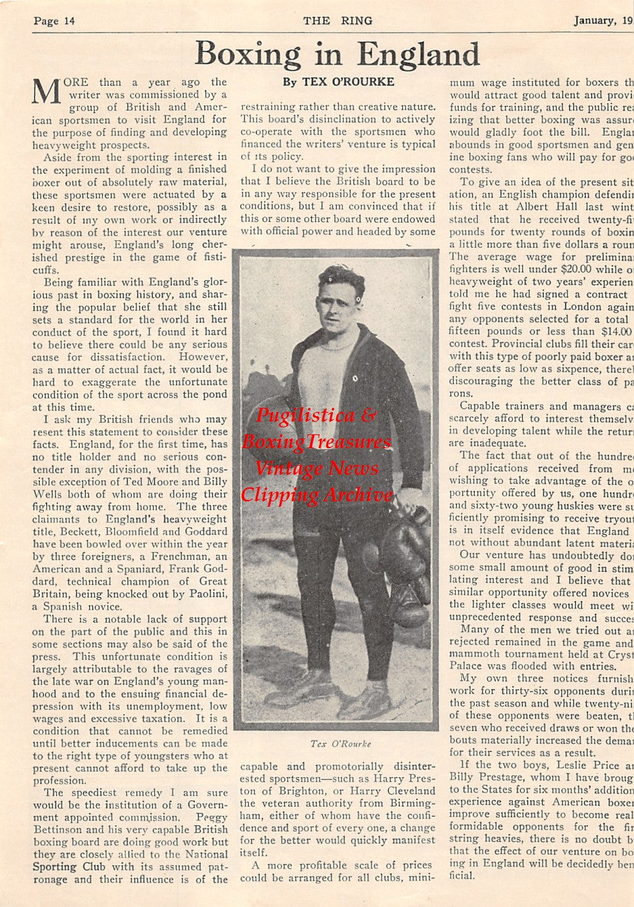 Boxing News Clipping #1532 - Tex O' Rourke