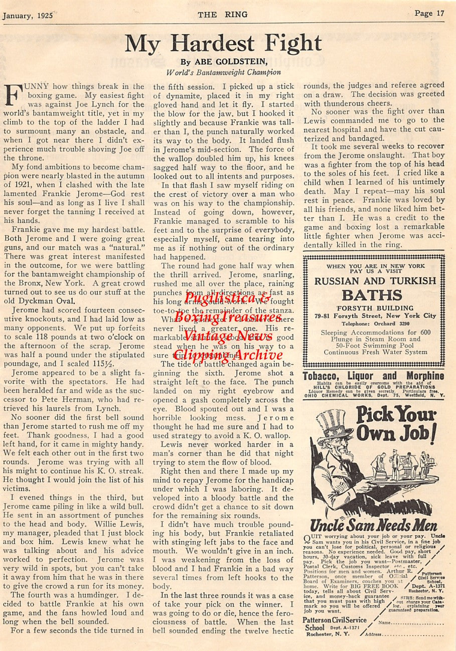 Boxing News Clipping #1533 - Abe Goldstein