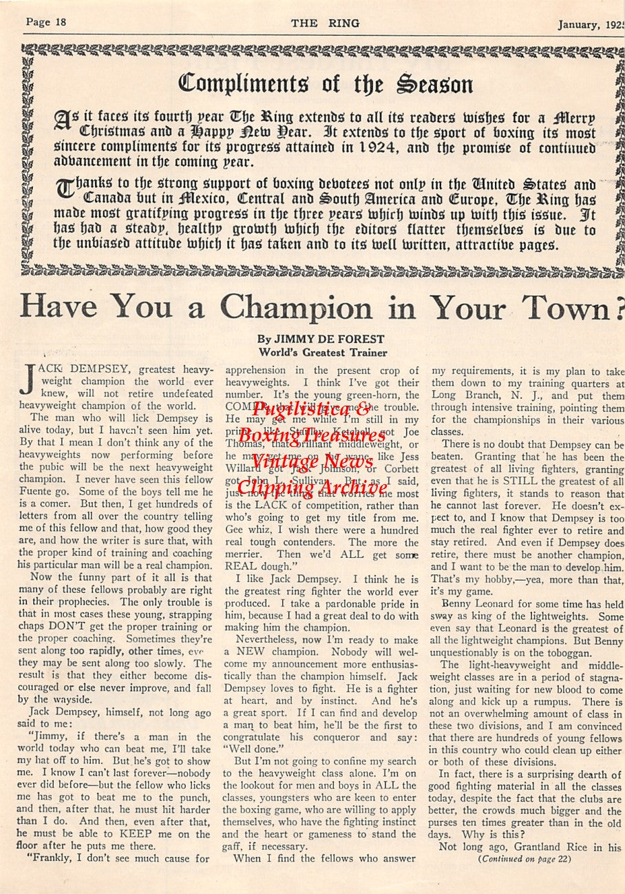 Boxing News Clipping #1533 - Abe Goldstein