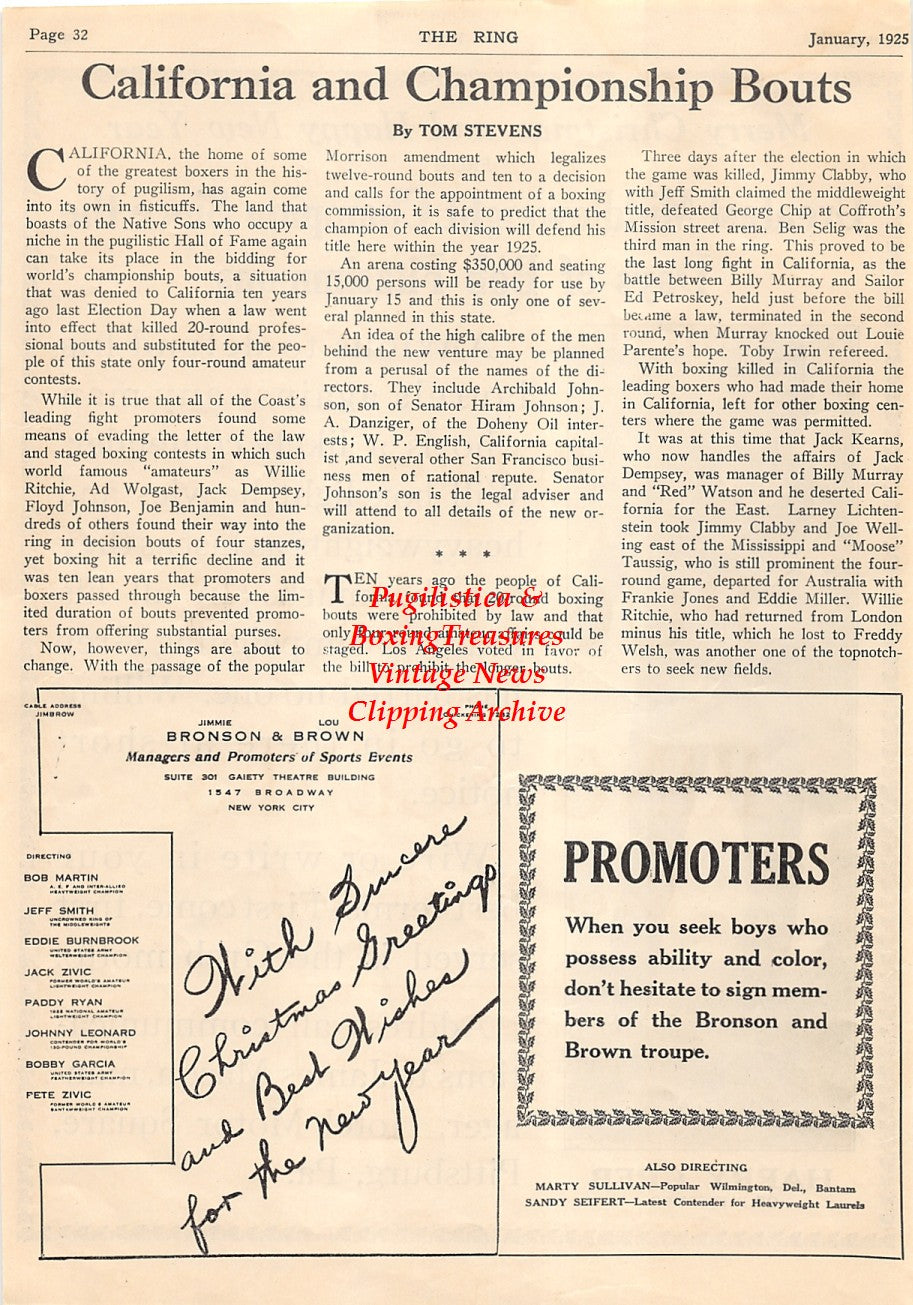 Boxing News Clipping #1536 - Harry Greb