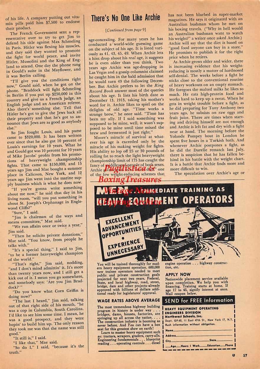 Boxing News Clipping #1559 - Archie Moore