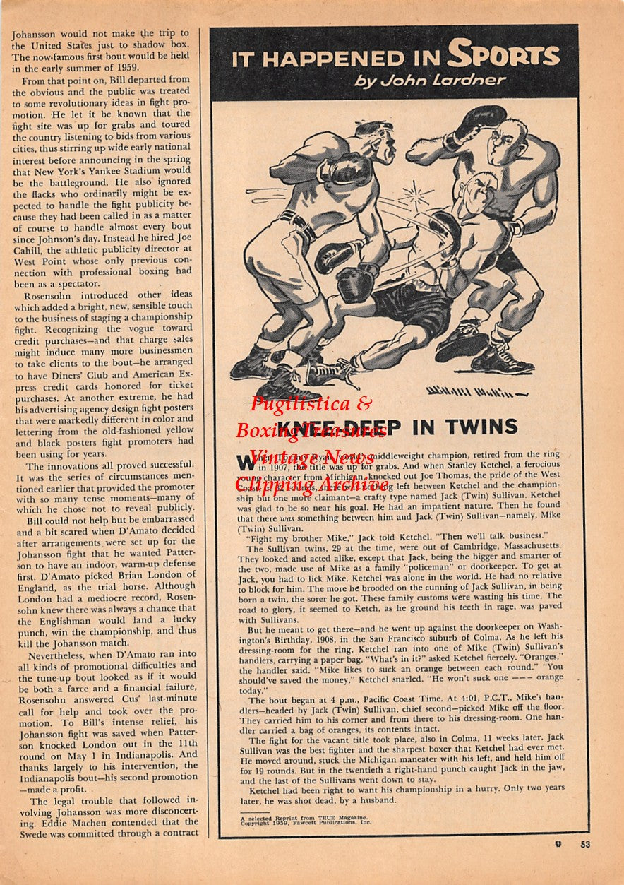 Boxing News Clipping #1560 - Mike & Jack "Twin" Sullivan