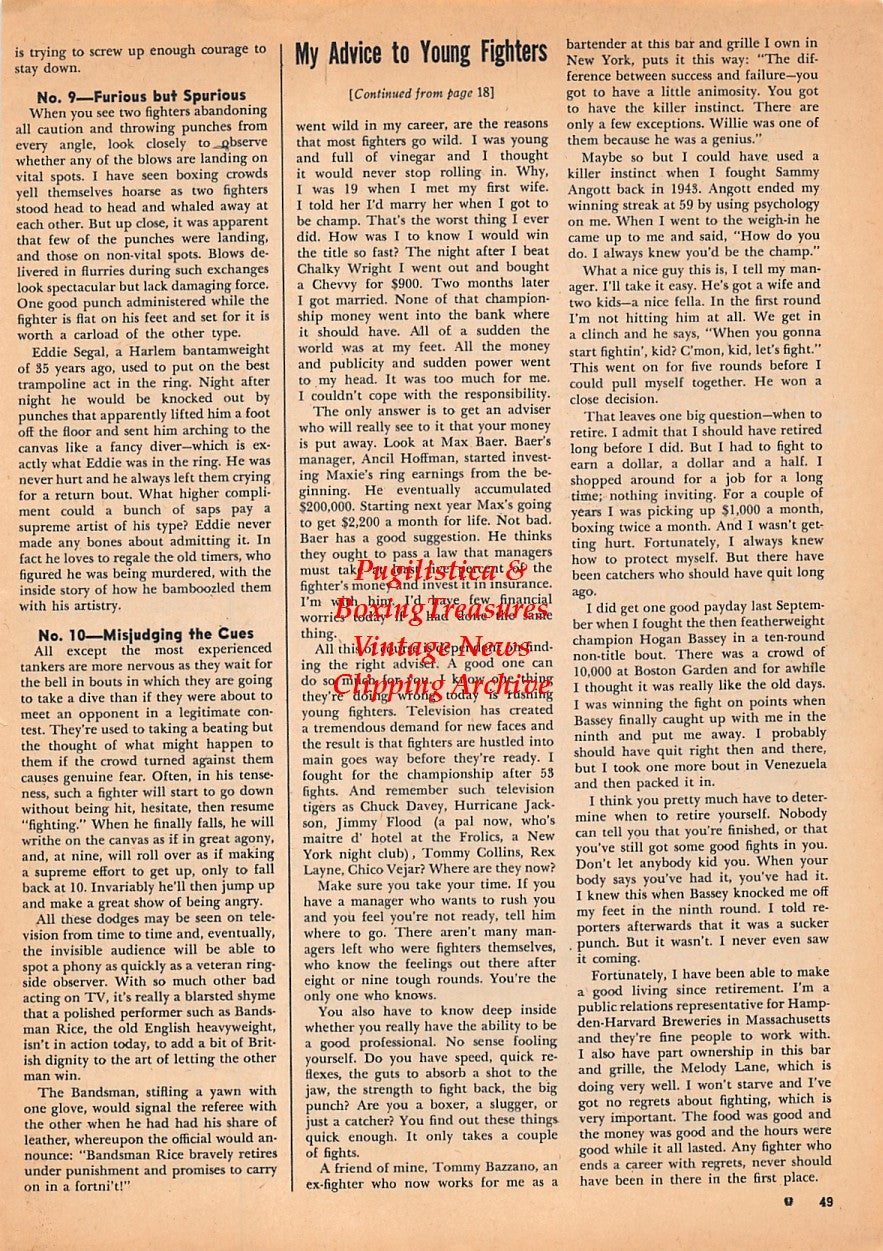 Boxing News Clipping #1562 - Rocky Marciano, Floyd Patterson